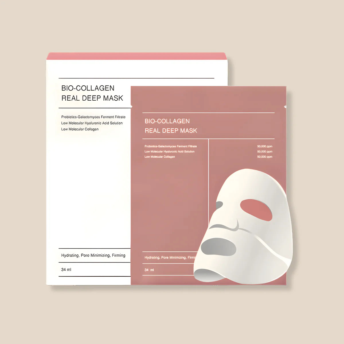 Mascarilla de colágeno 4 piezas - Hidrata y cura la piel
